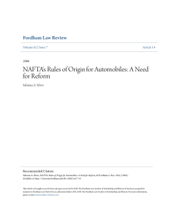 NAFTA`s Rules of Origin for Automobiles
