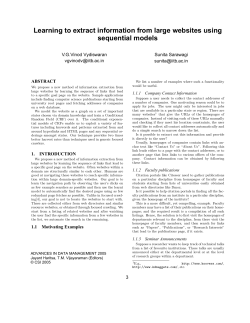 Learning to extract information from large websites using sequential