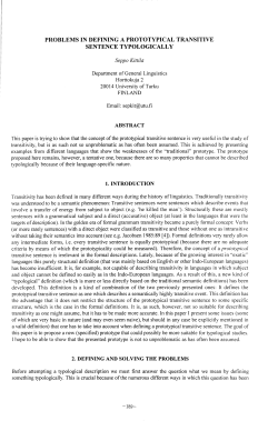 problems in defining a prototypical transitive sentence typologically