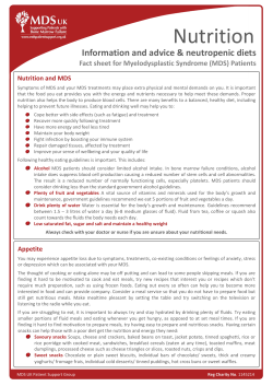 Nutrition - MDS UK Patient Support Group