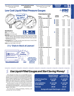 Low Cost Liquid Filled Pressure Gauges