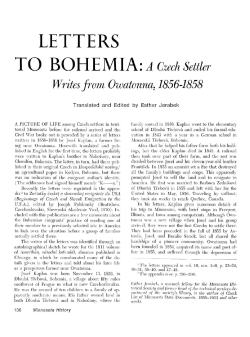 Letters to Bohemia : a Czech settler writes from Owatonna, 1856-1858