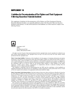 Guidelines for Decontamination of Fire Fighters and Their