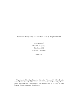 Economic Inequality and the Rise in U.S. Imprisonment