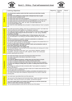 Band 2 Writing Targets