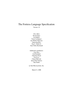 The Fortress Language Specification