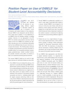 Use of DIBELS&reg; for Student-Level Accountability Decisions