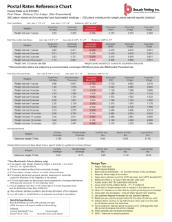 Postal Rates Reference Chart