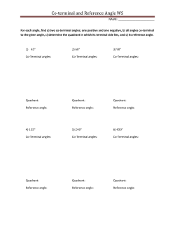 Co-terminal and Reference Angle WS