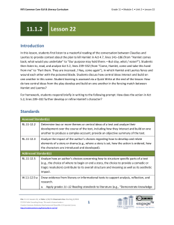 Grade 11 ELA Module 1, Unit 2, Lesson 22