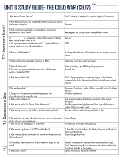 NAME: 1. What was the Truman Doctrine? The U.S. initiative to
