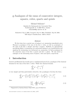 q-Analogues of the sums of consecutive integers, squares, cubes