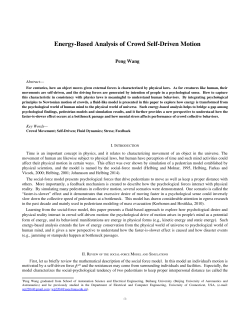 EnergyBased Analysis of Crowd SelfDriven Motion