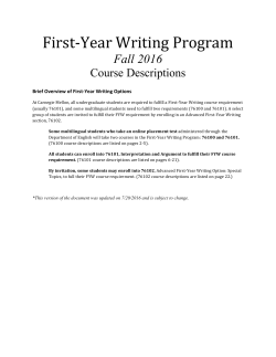 First-‐Year Writing Program