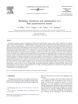 Modeling, simulation and optimization of a beer pasteurization tunnel