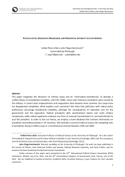 1 An&iacute;bal P&eacute;rez-Li&ntilde;&aacute;n y John Polga-Hecimovich Universidad