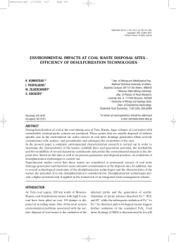 ENVIRONMENTAL IMPACTS AT COAL WASTE DISPOSAL SITES
