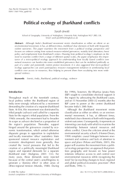 Political ecology of Jharkhand conflicts