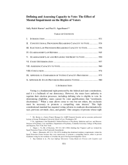 Defining and Assessing Capacity to Vote