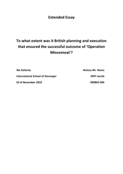 Extended Essay To what extent was it British planning and
