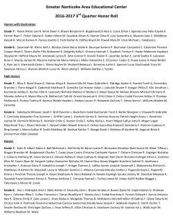 Honor Roll - 3rd Quarter - Greater Nanticoke Area School District