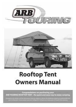 Rooftop Tent Owners Manual