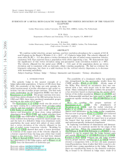 Evidence of a Metal Rich Galactic Bar from the Vertex Deviation of