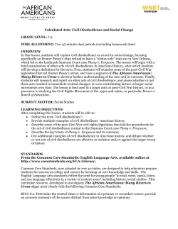 Calculated Acts: Civil Disobedience and Social Change