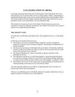 tax legislation in aruba
