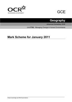 Mark scheme - Unit F762 - Managing change in human