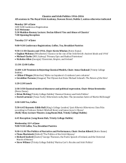 Classics and Irish Politics 1916-2016