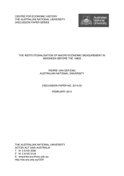 centre for economic history the australian national university