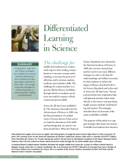 Differentiated Learning in Science