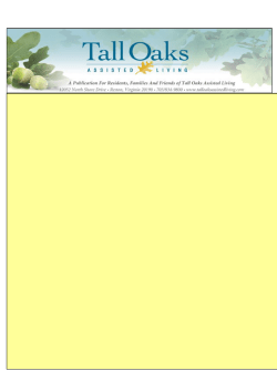newsletterdate - Tall Oaks Assisted Living