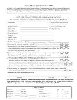 Homestead Exclusion Application and Instructions