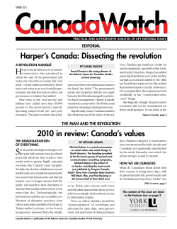 Harper`s Canada: dissecting the revolution 2010 in review