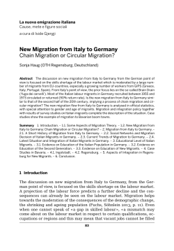 New Migration from Italy to Germany Chain Migration or Circular