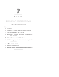 IRISH NATIONALITY AND CITIZENSHIP ACT