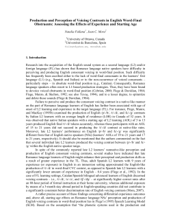 Production and Perception of Voicing Contrasts in English Word