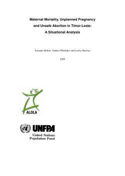 Maternal Mortality, Unplanned Pregnancy and Unsafe Abortion in