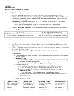 AP Civics Chapter 9 Notes Interest Groups