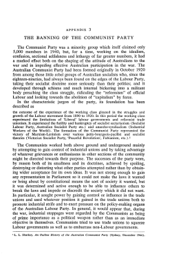 APPENDIX 3 THE BANNING OF THE COMMUNIST PART Y The