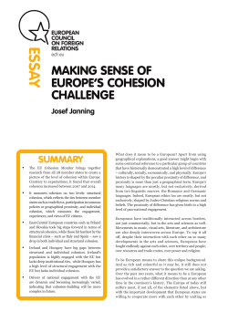 making sense of europe`s cohesion challenge