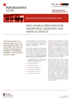 New General Principles for Advertising Medicines and