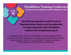 Benefits Management and the role of Representative Payees and