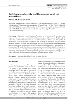 Early hominin diversity and the emergence of the - Isita