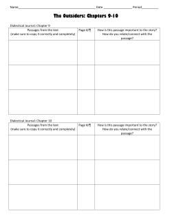 The Outsiders: Chapters 9-10