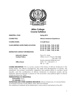 Miles College Course Syllabus