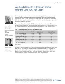 Are Bonds Going to Outperform Stocks Over the Long