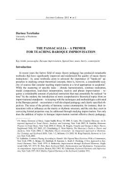 the passacaglia &ndash; a primer for teaching baroque improvisation